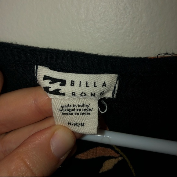 Billabong Dark Floral Flounce Long Sleeve Peasant Top - Picture 2 of 4